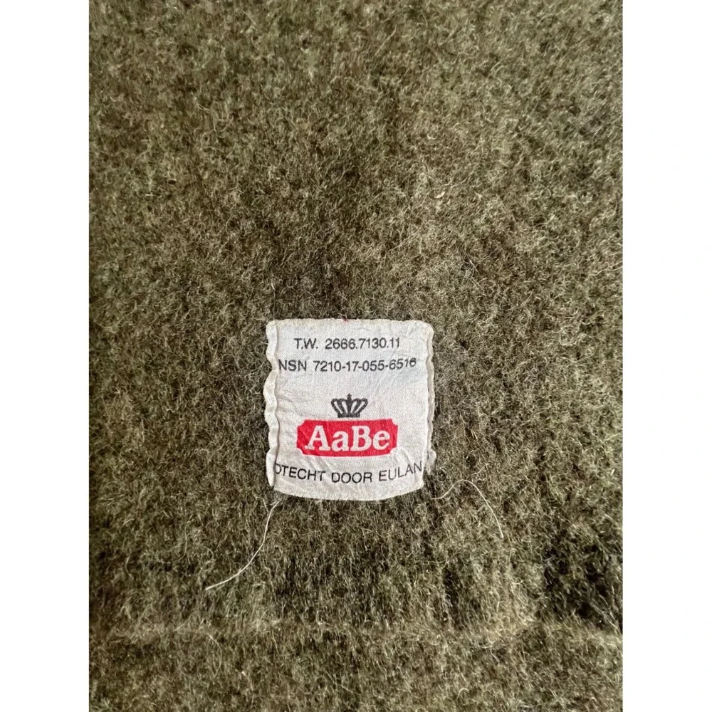 AaBe Wool Blanket OS‎ Olive Green Dutch Military Surplus NSN 7210-17-055-6516